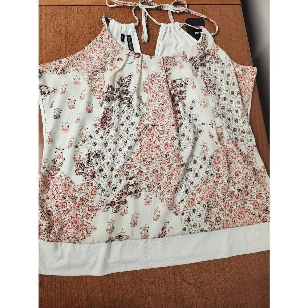 Maurices size 1 floral front halter top with solid light mint green back